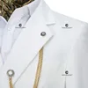 Mäns kostymer Blazers Cenne des Graoom Summer White Blazer Jacket Pants Set kostymer för män Metal Side Release Buckle Wedding Party Prom Dress 230731