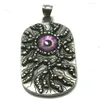 Pendentif Colliers Cool Big Violet Eye Stone Soldier 316L Acier Inoxydable Cadeau Pour Un Ami Grand