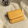 Plånböcker WR Women's Vintage Clutch Mini Wallet Leather Card Case Short 2023 Simple Coin Purse Storage