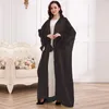 Vêtements ethniques femmes robe manches bulle femmes ouvert élégant jupe longue moyen-orient à manches longues musulman abayas simple décontracté abaya