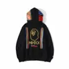 Bathing Ape New Autumn and Winter Colorful Striped Printed Men's Casual Plush Sweater Bathing Ape Hooded Jacket