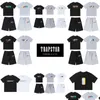 Męskie koszulki 6 stylów Trapstar London garnitur Haft Haftowe Męskie T koszula i szorty Wysokiej jakości swobodne koszule uliczne British DHTVF