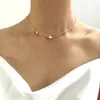 Strengen Strings Natuurlijke Zoetwaterparels Dubbele Ketting 925 Sterling Zilveren Ketting voor Vrouwen Vrouwelijke Choker Mode-sieraden 230731