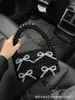 Evening Bags Fashion Black Handwoven Beaded Ladies Bag Personalized Bow Design Women's Handbag For Women 2023 Luxury Handbags