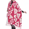 Sciarpe Sciarpa nappa grande 196 68 cm Pashmina Scialle caldo invernale Avvolgere Bufanda Triangolo rosa astratto femminile Cashmere