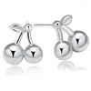 Boucles D'oreilles En Argent Sterling 925 Cerise Pour Femmes Enfants 2023 Prévenir Les Allergies Pendientes Plata De Ley Mujer