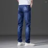 Jeans Masculino 2023 Primavera Outono Calça Clássica Moda Negócios Casual Confortável Calça Jeans Macia Magra Elástica Reta