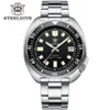 Zegarstka na rękę SD1970 Steeldive Marka Green Sunray Dial Bransoletka 44 mm Men NH35 Turtle Dive Zegarek z ceramiczną ramką 230731