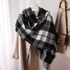 Sjaals Luxe Geruite Sjaal Winter Warm Kasjmier Vrouwen Lange Pashmina Foulard Vrouwelijke Sjaals Dame Kwastje Sjaal Wraps Reizen Poncho Deken y23