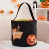 Party Favor Halloween Candy Bucket with LED Light Halloween Basket Trick or Treat Bags Reusable Tote Bag Pumpkin Candy Gift Baskets Party Supplies Q385