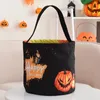 Party Favor Seau à bonbons Halloween avec lumière LED Halloween Panier Trick or Treat Sacs Sac fourre-tout réutilisable Citrouille Bonbons Paniers cadeaux Articles de fête Q385