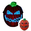 Party Masks Halloween Pumpkin Light Up Mask EL Wire Scary Masks Halloween Costume Cosplay Decoration Carnival Festival Party Gifts Q386