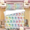 Ensembles de Literie Rose Rouleau Lapin 3D Imprimé Ensemble Couette Ers Cas Couette Literie Linge de Lit T230217 Drop Delivery Maison Jardin Texte Dh5Mi