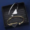 gioielli fashion designer bracciale per donna triangolo p polsino a ferro di cavallo sottile bracciale in acciaio inossidabile Original Fit Bracelet Jewelry 2 colori