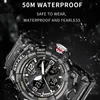 Wristwatches Men's Watches Digital Electronic Dual Display Waterproof Shockproof Cold Light Watch For Men Reloj Hombre