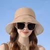 Szerokie brzegowe czapki modne czapki rybaków bownot dla kobiet lato UV Ochrona Sun Hat Outdoor Female Beach Cap Busder Panama