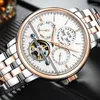 Wristwatches CARNIVAL Genuine Mens Multifunctional Hollow Tourbillon Mechanical Watches Fully Automatic Waterproof Fashion Business Men