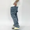 Mannen Jeans Y2K Streetwear Baggy Ripped Gestapelde Jeans Broek Mannen Kleding Hip Hop Rechte Vintage Denim Broek PantALOn Homme 230731