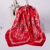 Halsdukar Fashion Kerchief Neck Scarves Women Silk Satin Hair Scarf Lady Small Shawl Paisley Printed Bandana Head Bag Scarfs 70*70cm J230801