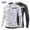 Cycling Jersey Sets KEMALOCE White MTB Bicycle Team Shirt Men Long Sleeve Bike Wear Summer Premium Cycle Clothes 230801