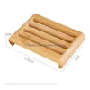 Soap Dishes Natural Bamboo Boxs Tray Holder Bathroom Rack Plate Box Container Drop Delivery Home Garden Bath Accessories Dh5X4