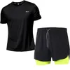Herrspårar för män som körs set Summer Sportswear Gym Fitness Suits Quick Dry TshirtsShort Sports Clothing Workout Training Sport Tracksuit 230801
