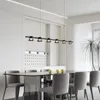 Lustres modernos nórdicos italianos LED iluminação para sala de jantar decoração lustrosa candeeiro pingente de ponta barra interior luminária suspensa