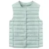 Женские жилеты Женская рукавочная куртка Ultra Light Down Down Slim Girl Gilet Plus легкие ветропроницаемые теплые жилетки