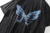 T-shirts pour hommes T-shirts gothiques Hommes Bleu Papillon Squelette Imprimé Coton Tops Vintage Manches Courtes Surdimensionné Hiphop Streetwear T-shirts J230731