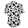 メンズカジュアルシャツファームアニマルプリントブラウスマン面白い牛スポットハワイアン半袖カスタムスタイリッシュな特大のバケーションシャツギフト