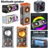 Portabla högtalare V8/K07 Mini -högtalare Transparent Mechanical Music Box Portable Bluetooth Speaker USB Wireless Stereo Subwoofer 3 LED Light Mode Z230801