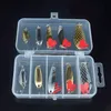 Köder lockt 10PCSSet Köder Metall Spinner Löffel Set Gold Angeln Pailletten mit Box Drillinge Tackle Hard Bait 230801