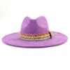 قبعات واسعة الحافة دلو أربعة فرقة منسوجة فرقة Fedoras Big Brim 95cm Peach Heart Top Fashion Hat للجنسين Sombrero 230801