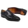 Zapatos de vestir Talla grande 38 Verano Hombres Cuero Brogue Tallado Oxford Cordones Punta estrecha Negro Oficina Negocios Boda Zapato formal 230731