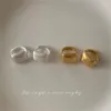 Boucles d'oreilles créoles VIANRLA 925 en argent sterling forme rectangulaire surface brossée conception simple minimaliste femmes bijoux cadeau goutte