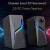 Portable Speakers Computer Game Speaker PC Speaker HIFI Stereo Microphone USB Wired With LED RGB Lighting Strong Bass 2.0 Loudspeaker Z230801