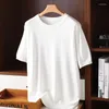 Men's Sweaters Cashmere Short Sleeves 2023 Solid Color O-Neck Casual Knitted Pullovers Men Jumper