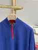 Maglioni da uomo invernali loro piana Maglione a maniche lunghe in cotone e seta con cerniera Pullover giallo e blu