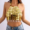 Navel Bell Button Rings Lacteo Gothic Body Chain Set di due pezzi Crop Top e pantaloncini Gioielli fatti a mano in catena di metallo per le donne Summer Rave Costume 230731