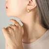 Hoop örhängen personlighet örhänge trend enkel glänsande c-formad mode brittisk stil kvinnor charm smycken gåva i