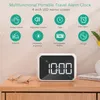 Desk Table Clocks ORIA LED Alarm Clock Mirror Mini Multifunctional Digital Snooze with USB Charging for Home Office Trave 230731