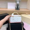 Rétro doux tronc femmes boîte sac cosmétique étui de luxe fourre-tout sac à main pochette en cuir véritable bandoulière épaule chaîne sac 7.9in