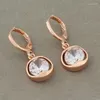 Necklace Earrings Set Trend 585 Rose Gold Color Simple Round Sets Fashion Natural Zircon For Women Vintage Jewelry