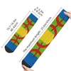 Meias Femininas Amazigh Flag - Berbere Color Contrast Elastic Graphic Novelty Meia