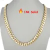 Hip Hop Jewelry Design Custom 14k Real Yellow Gold Heavy Plain Miami Cuban Curb Link Chain for Men