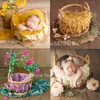 Keepsakes Born Pography Props Retro Rattan Basket Chair Infant Po Recien Baby Girl Boy Posing Bed Bakgrund POGRAFI ACCTIOR 230801