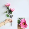 Fleurs décoratives fleur artificielle 2 têtes 42 cm Magnolia pour la maison fête mariage décoration bricolage mur faux soie