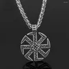 Pendant Necklaces Amulet Pagan Solar Symbol Wheel Nordic Men Jewelry