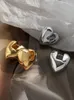Hoop örhängen franska vintage metall kärlek lyx trendig 24k rostfritt stål guld pläterad smidig