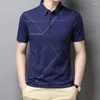 Heren poloshirt heren 2023 zomer korte mouw dunne slim fit top Koreaanse mode kleding casual